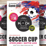 Word Soccer Cup Flyer Template PSD