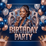 Birthday Party Night Flyer Background Template