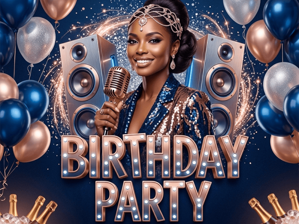 Birthday Party Night Flyer Background Template