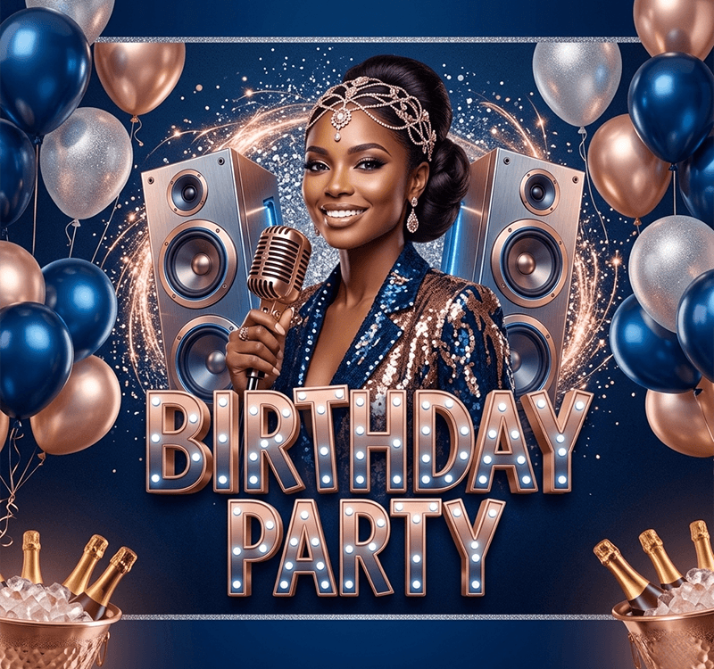 Birthday Party Night Flyer Background Template