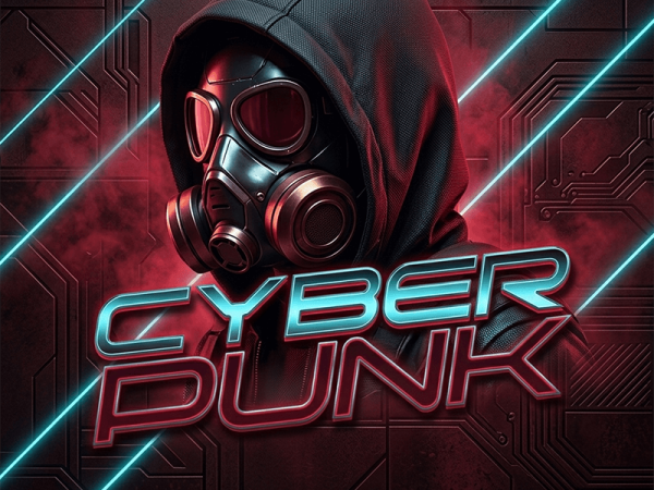 Cyberpunk Neon Glow Paint Party flyer PSD layout