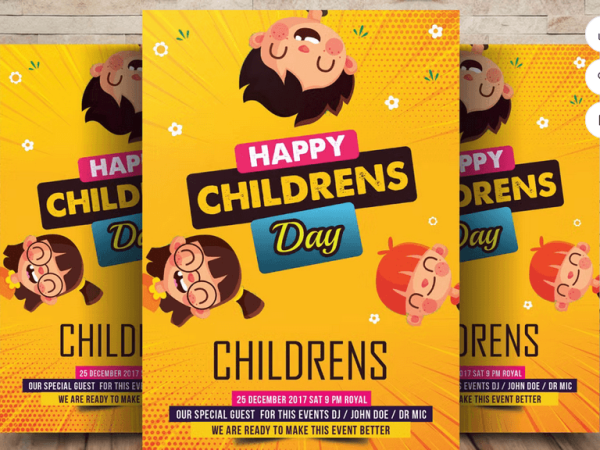 Happy Children Day Flyer Template PSD