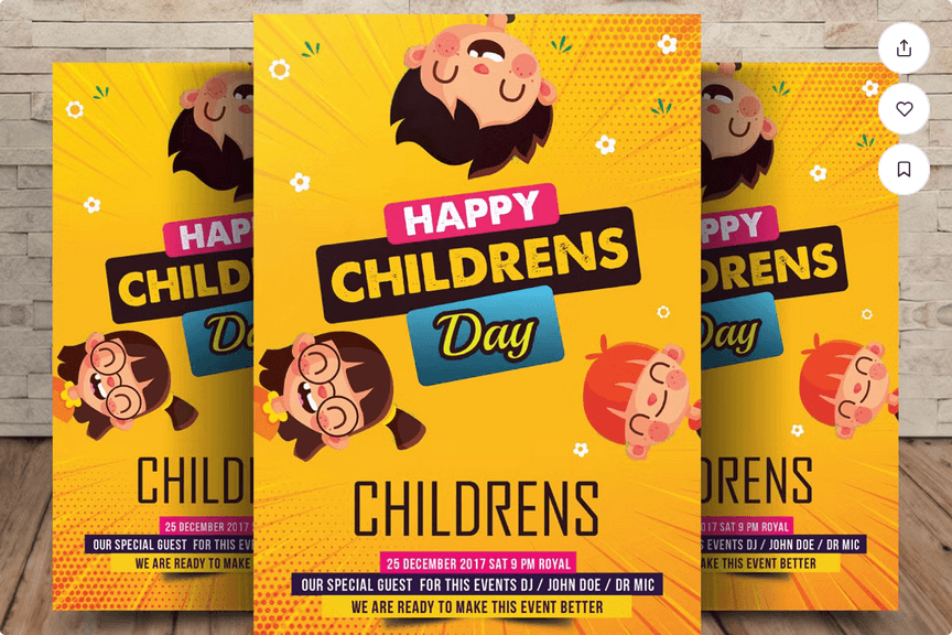 Happy Children Day Flyer Template PSD