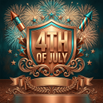 Independence Day Fireworks Display Party Flyer with neon sparkler effects