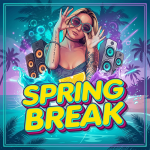 Spring Break Beach Party Flyer PSD Template