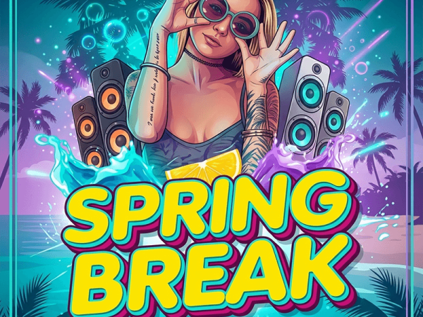 Spring Break Beach Party Flyer PSD Template
