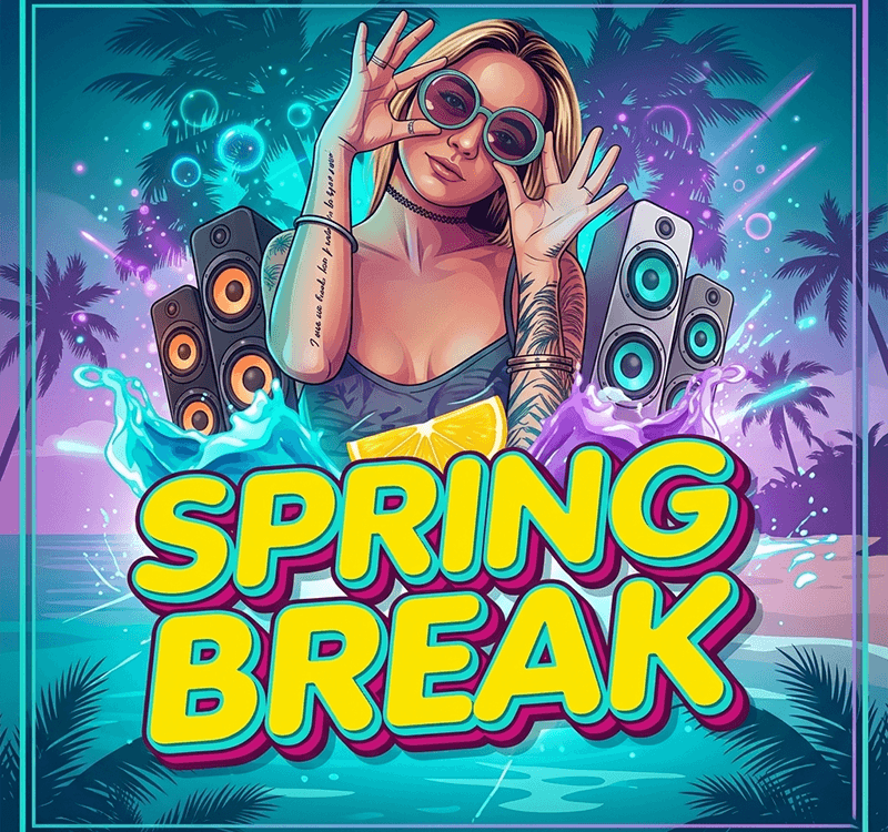 Spring Break Beach Party Flyer PSD Template