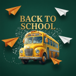 Modern back to school bash club event flyer PSD 5x5