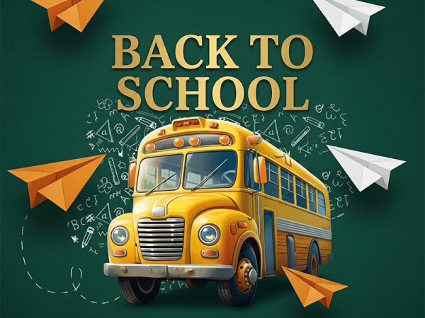 Modern back to school bash club event flyer PSD 5x5