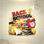 School supplies drive donation flyer template 5x5 PSD