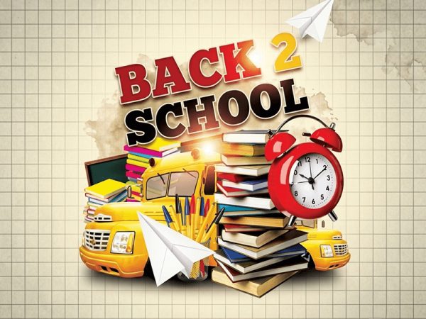 School supplies drive donation flyer template 5x5 PSD