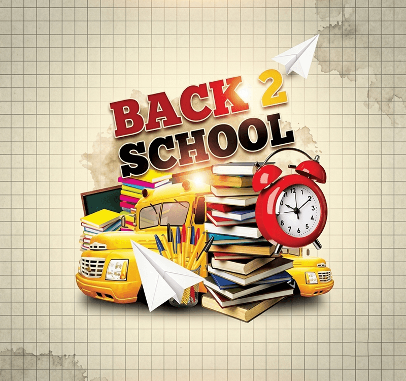 School supplies drive donation flyer template 5x5 PSD