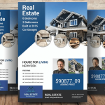 Commercial real estate open house flyer psd template for office listings