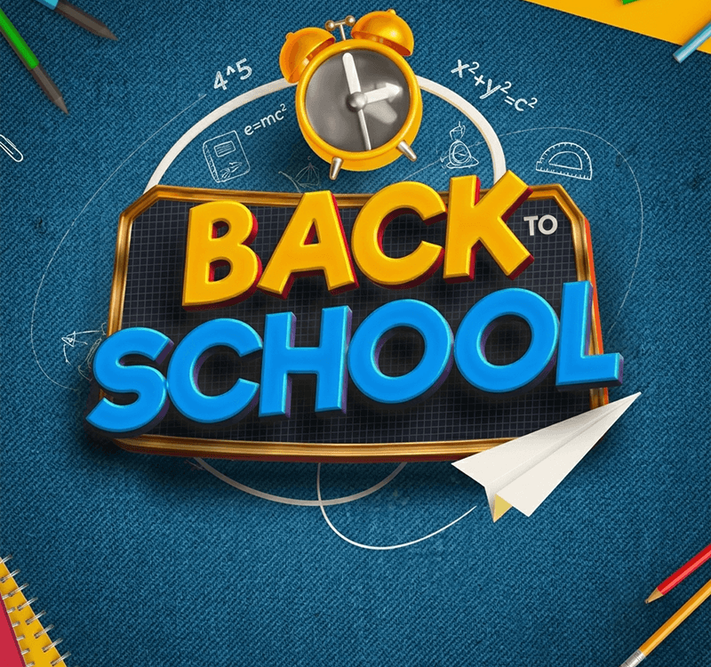 Creative kids back to school party flyer PSD 5x5 format