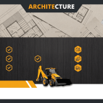 Creative Blueprint Landscape Architecture Flyer PSD