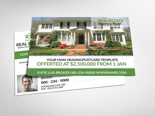 Luxury property open house flyer psd template for mansion listings