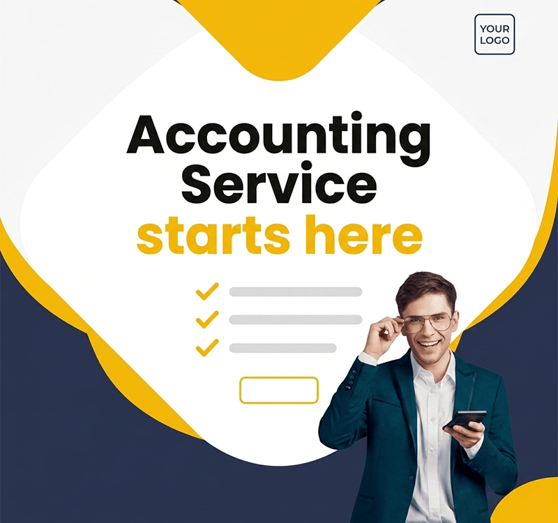 Minimal bookkeeping and financial advisory flyer PSD