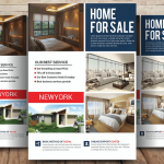 Modern real estate open house flyer psd template for property showcase