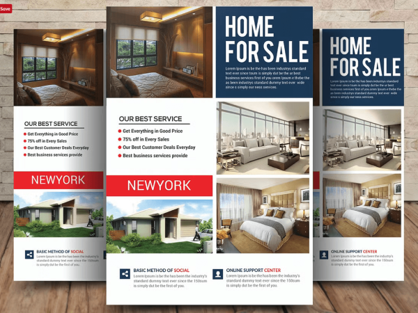 Modern real estate open house flyer psd template for property showcase