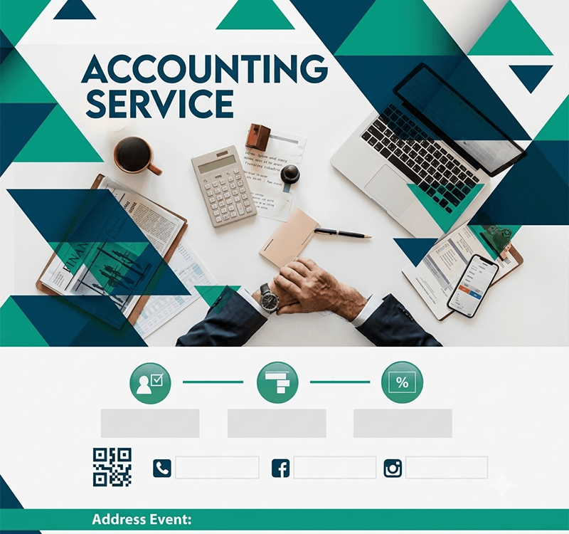 Small business accounting and CPA services flyer PSD