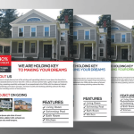 Elegant suburb home open house flyer psd template for residential listings