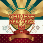 Traditional Chinese New Year Flyer PSD Template Front View