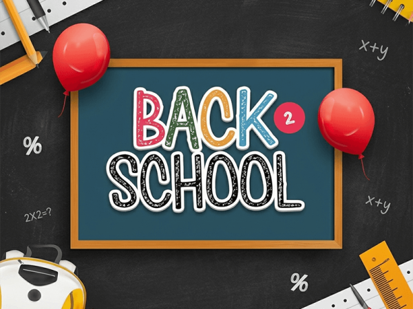 Welcome back to school celebration flyer 5x5 PSD template