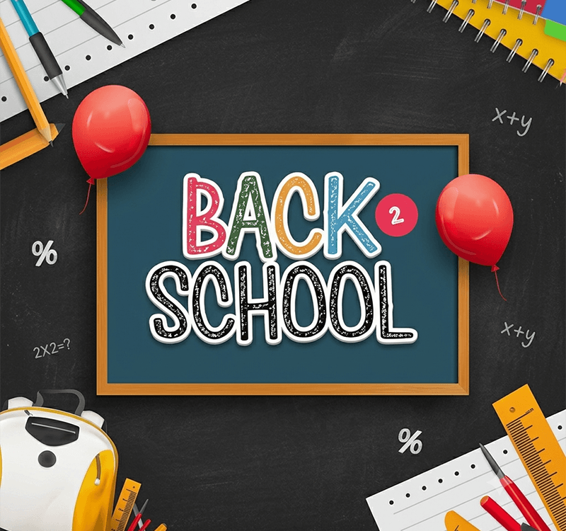 Welcome back to school celebration flyer 5x5 PSD template